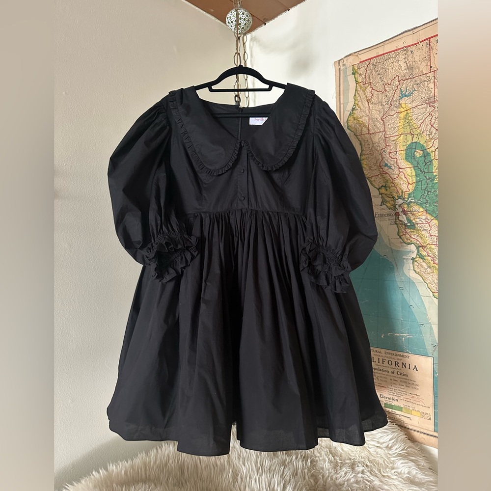 Selkie The Cottage Mary Jane Dress XL Black Cotton